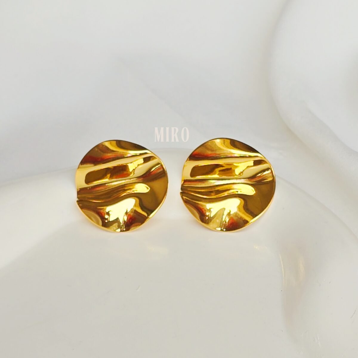 Abstract golden statement earrings