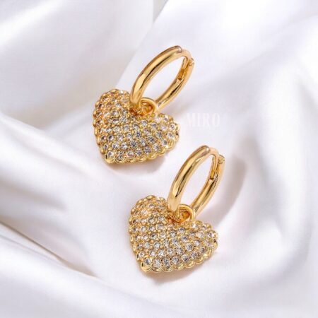 rhinestone heart earrings